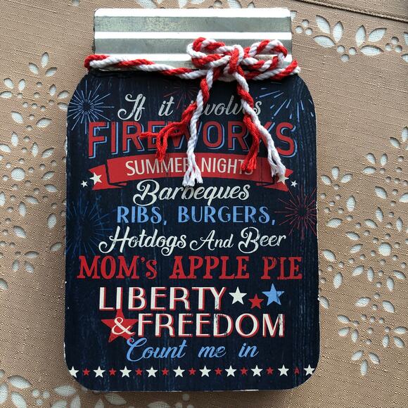 NWT 3 Ashland Patriotic Signs, America Jar, Family Reunion, Liberty Jar - Picture 15 of 15